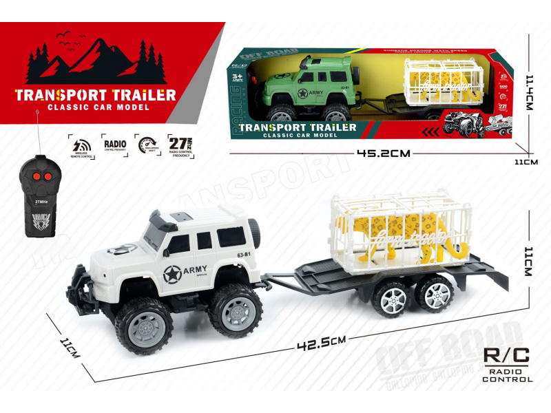 2-Channel Remote Control Off-Road Vehicle Trailer With Animals Cage(Not Included Batteries)