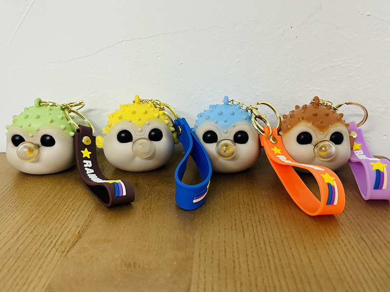 Globefish Spit Bubble Squeeze Toy Keychain Pendant