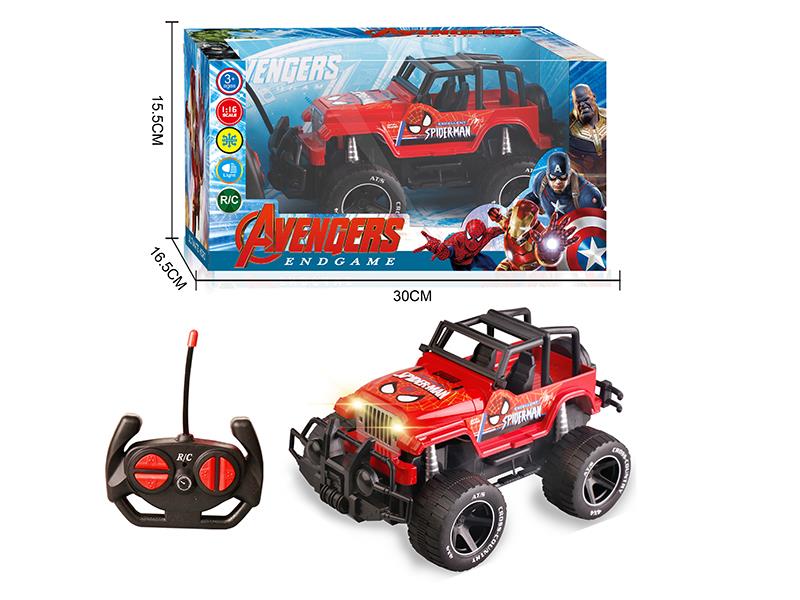 27Mhz 1:16 4-Channel Remote Control Spider-Man Wrangler Off-Road Vehicle With Lights(Not Included Batteries)