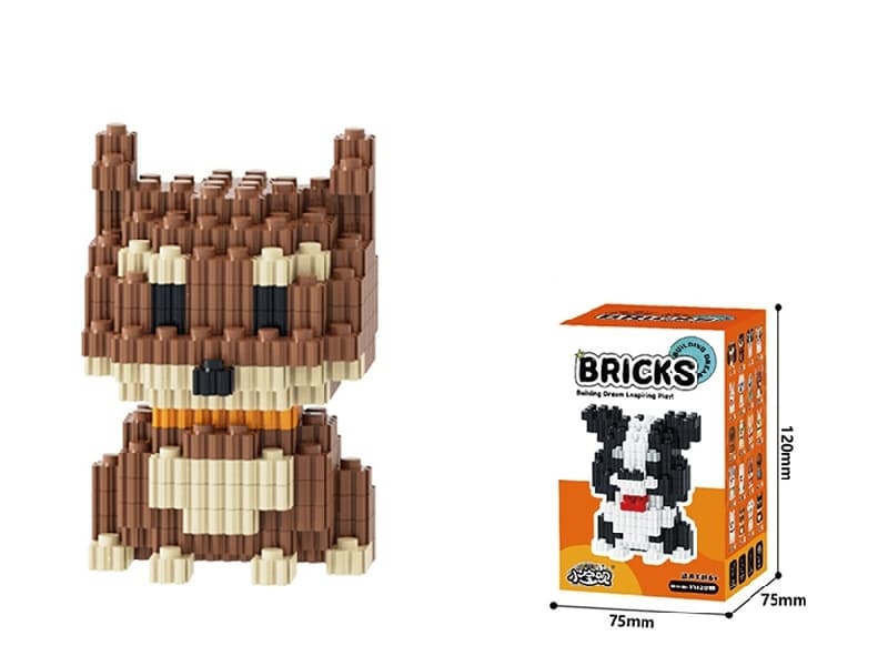 Brown Akita Building Blocks 369Pcs