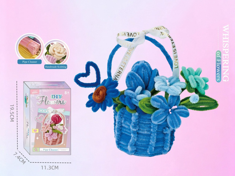 Diy Blue Heart Flower Basket Twisty Stick Flower Basket