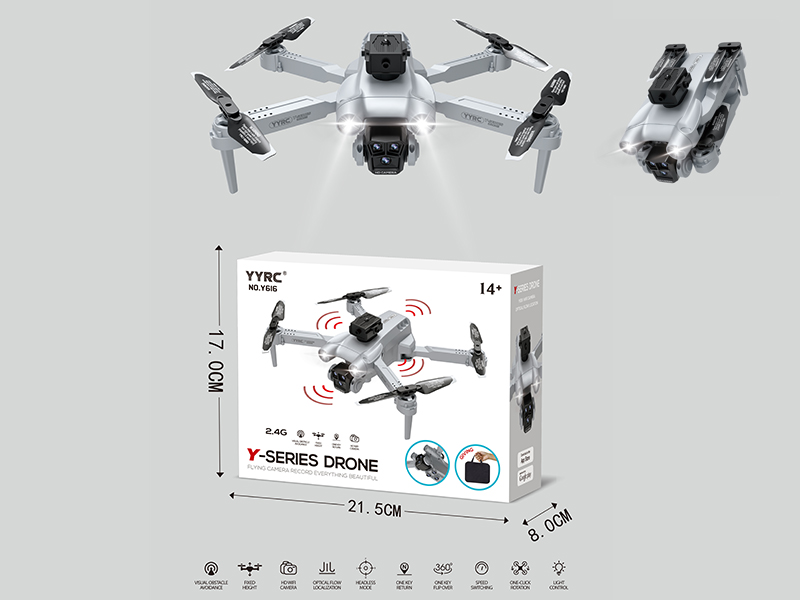 2.4G R/C Optical Flow Localization, Dual WiFi Cameras, Folding Aerial Photography Drone