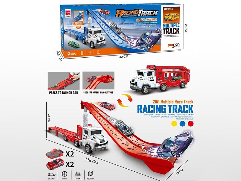 Friction Storage Deform Track Truck + 2 Alloy Cars + 2 Launchers