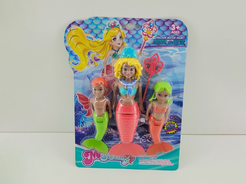 Wind Up Wag Tail Mermaid Set(7.5 Inch + 6 Inch)