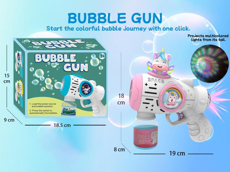 The Rear Projection Light Of The Unicorn Multi-Hole Automatic Bubble Gun (With Light)