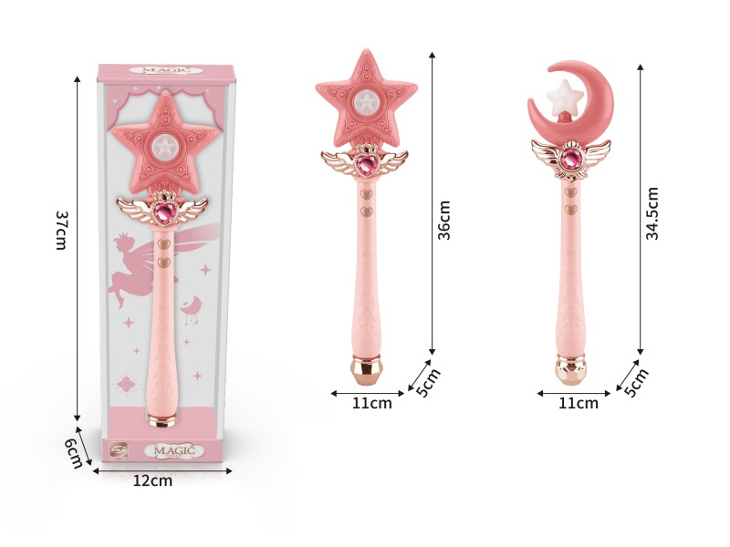 Girl's Magic Wand With Sound And Light, Music(Solid Color)