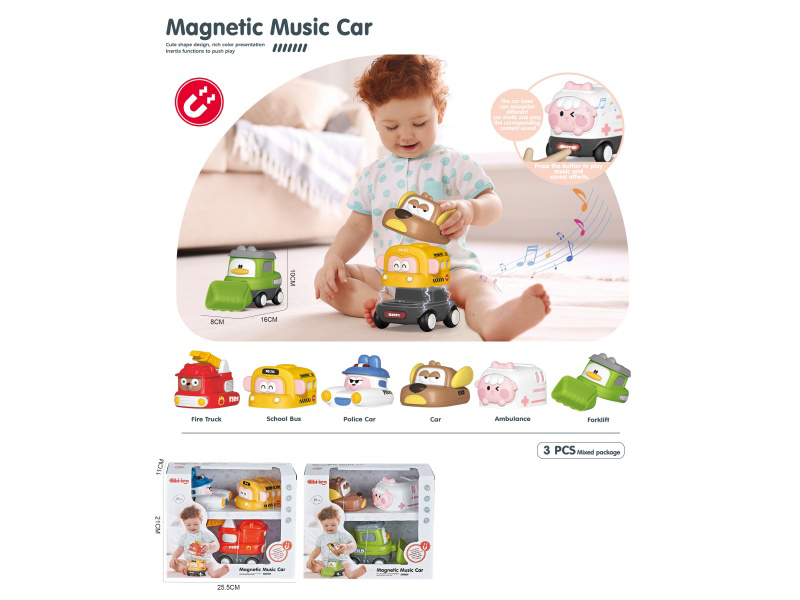 Magnetic Inertia Music Car (2 Models Mixed)