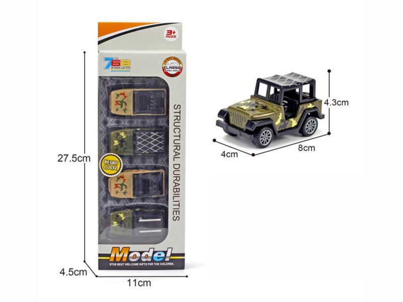 Pull Back Alloy Military Jeeps