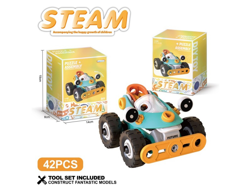 Soft Rubber Building Block Assembly Cart 45 Pieces