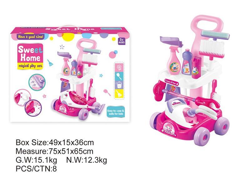 Cleaning Cart + Vacuum Cleaner + Cleaning Tools