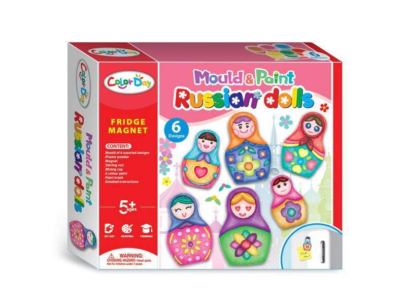 DIY Plaster Painted Toy Refrigerator Sticker