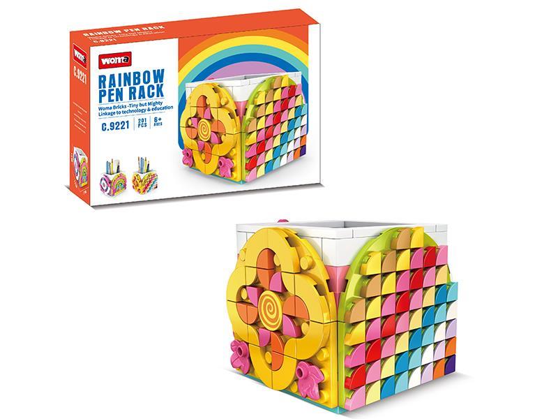 201pcs Rainbow Pen Rack Building Blocks
