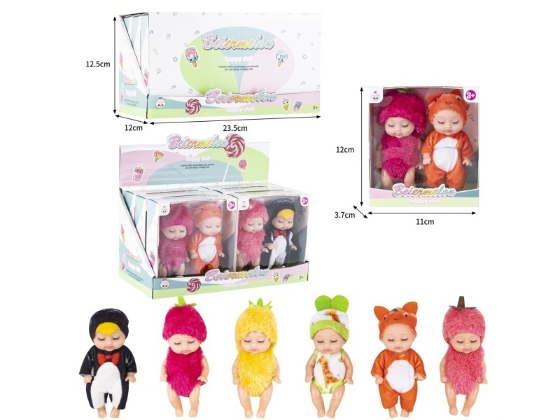 4-Inch Solid 2-Person Sleeping Doll (6 Boxes)