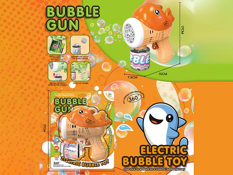 Orange Whale Electric Bubble Gun