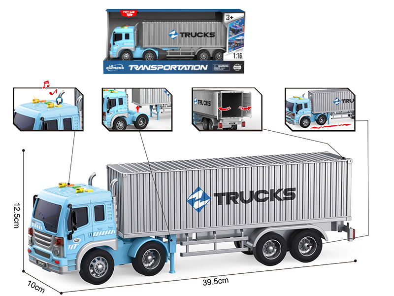 1:16 Friction Container Car(Light And Music)