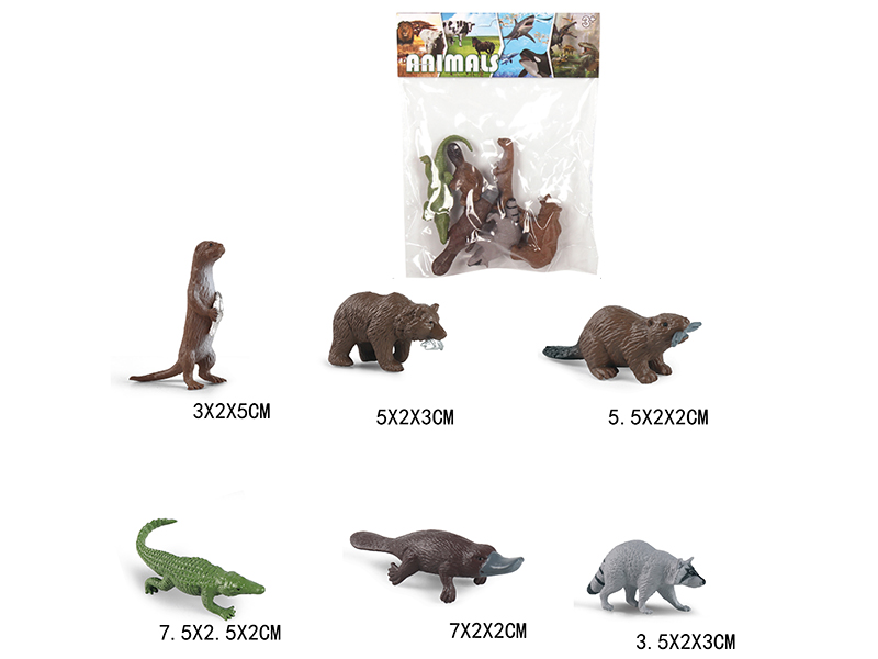 Solid Mini Wild Animal Set 6pcs