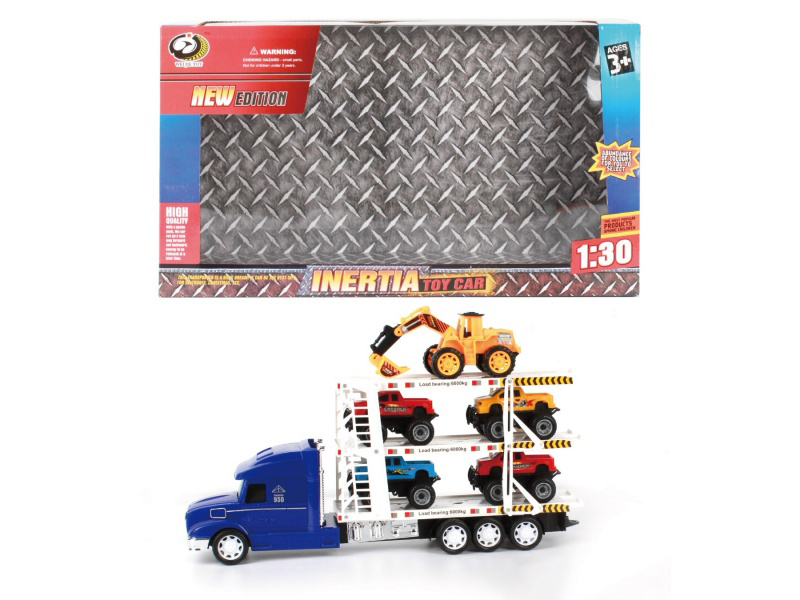 Friction Tow Truck Tows 4 Pickup Trucks +1 Engineering Truck