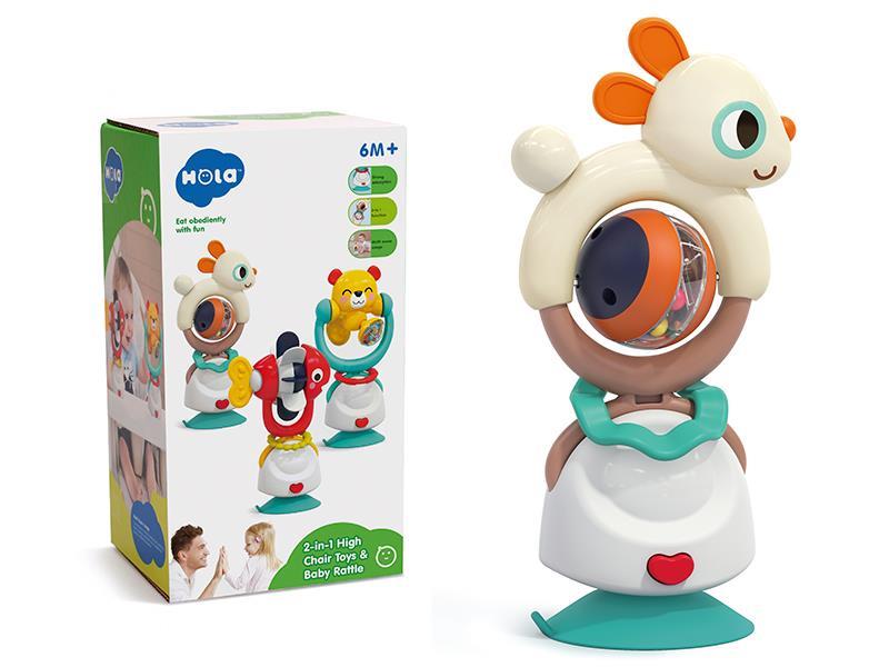 Rabbit 2 In 1 High Chair Toys & Baby Rattle