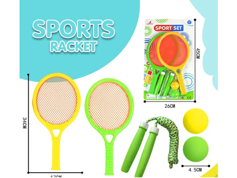 Oval Grid Racket + Skipping Rope