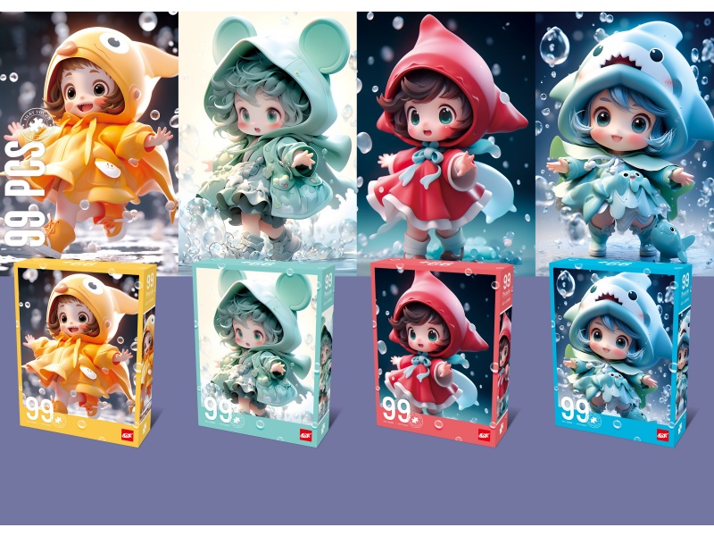 99-Piece Jigsaw Puzzle (Bubble Girl, 4 Mixed Sets)