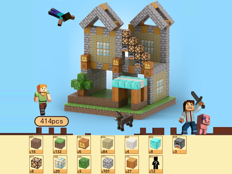 Sunshine Cottage Magnetic Cube Building Blocks 414pcs