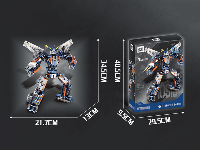 Building Blocks: Mecha Triple Transformation (Dinosaur, Raptor, Mecha) 844 Pieces