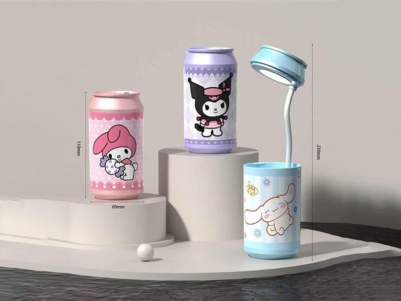 Cartoon Kuromi Bottle With Pen Holder, Small Desk Lamp, 250 Mah, Two Settings