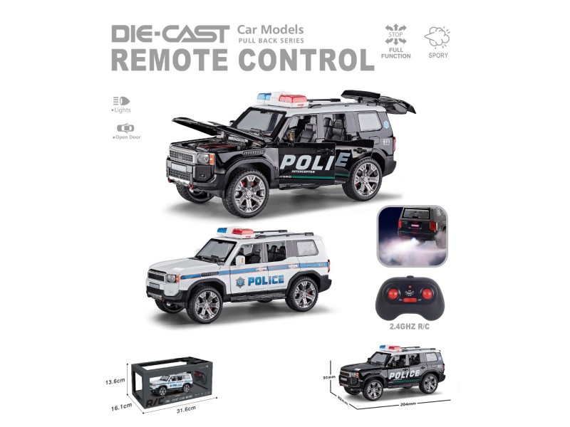 1:22 Remote Control Modified Toyota Prado Alloy Car Police Car