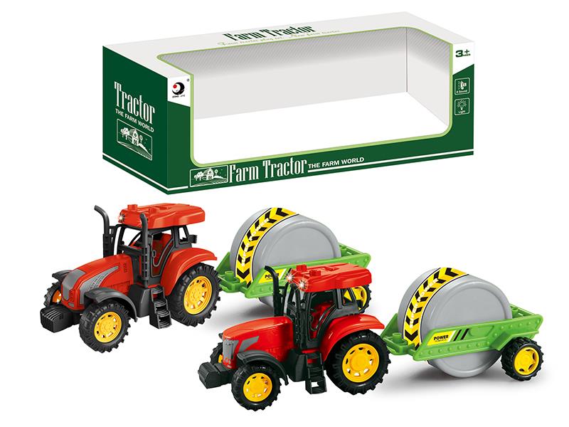 Friction Farm Tractor Trailer Toy(Lights And Music)