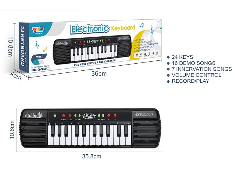 24 Key Multifunctional Electronic Organ(Black)