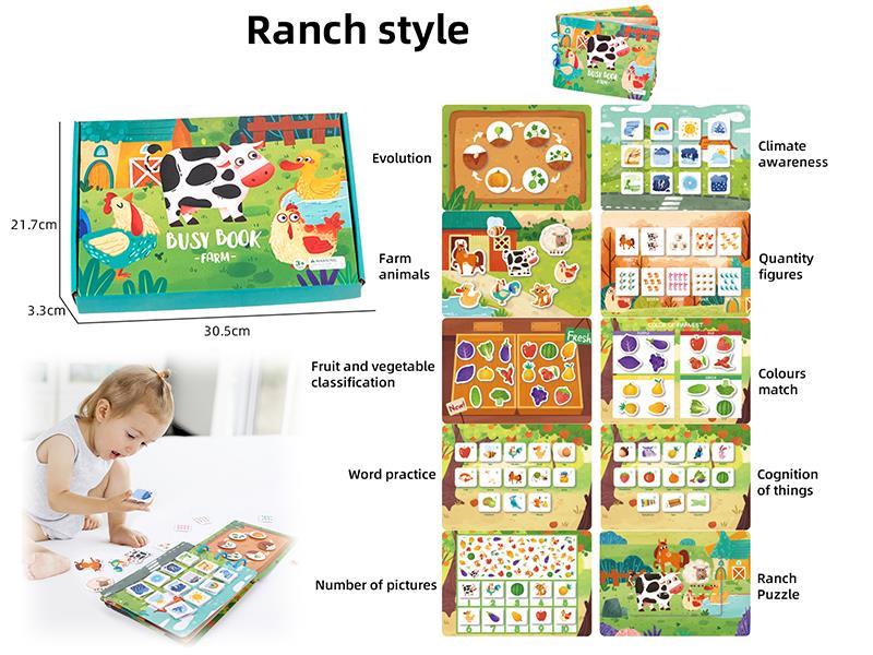 Farm Busy Book Velcro Book
