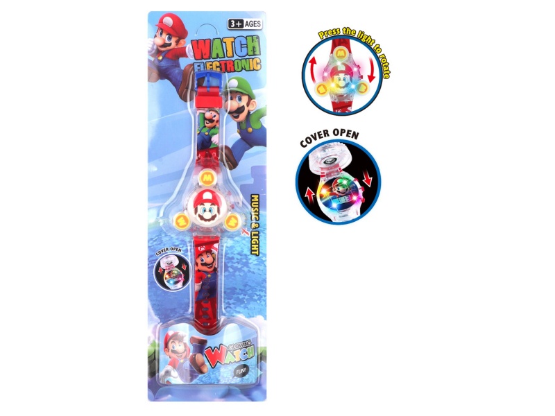 Three-Headed Mary Rotating Light Music Watch