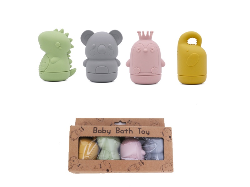 Baby Bathroon Vinyl Water Toys 4pcs