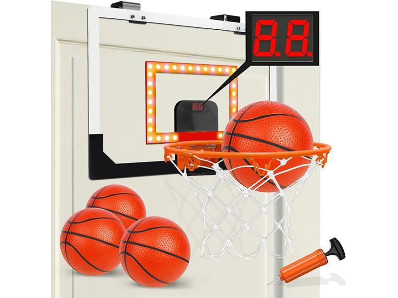 White Dunk Basketball Board  (Scoring Function,With Light)With 4 Balls