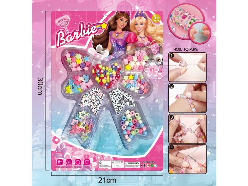 BaBy Diy Beaded Jewelry Bow With Multiple Colored Beaded Ribbons And 2 Threads