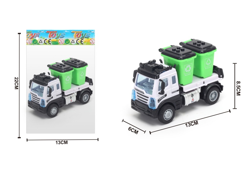 1:64 Huili European-Style Trash Can Sanitation Vehicle