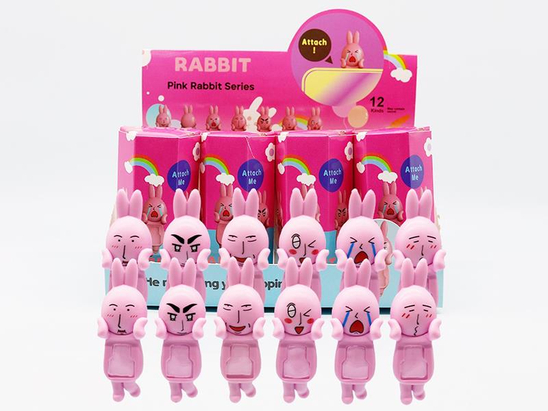Pink Rabbit Series Decorative Mini Figures 12pcs