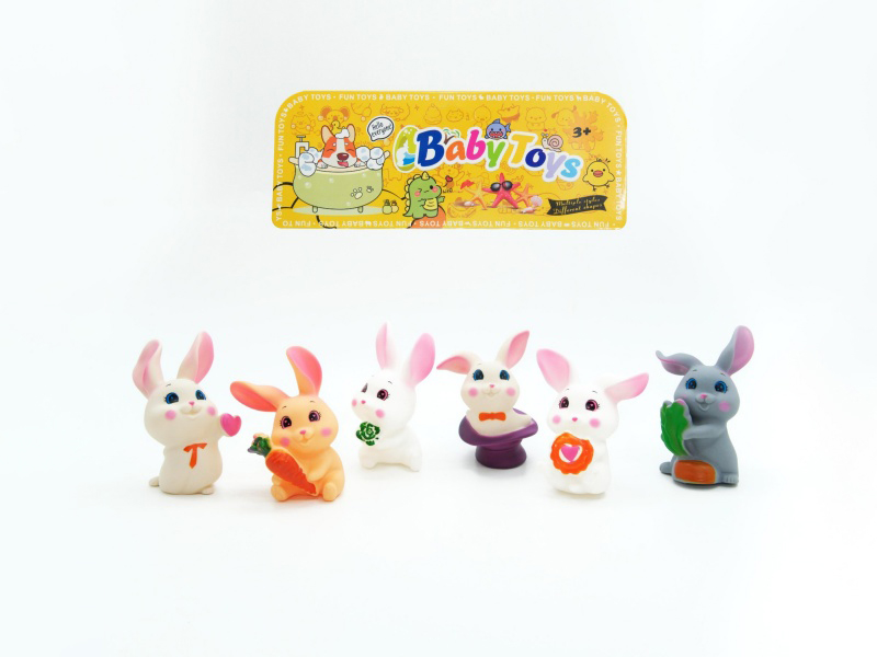 Vinyl Rabbit With Bb Whistle (6 Types /12 Colors Mixed)