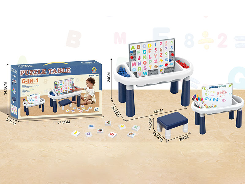 DIY Numbers & Letters Puzzle Drawing Board Table