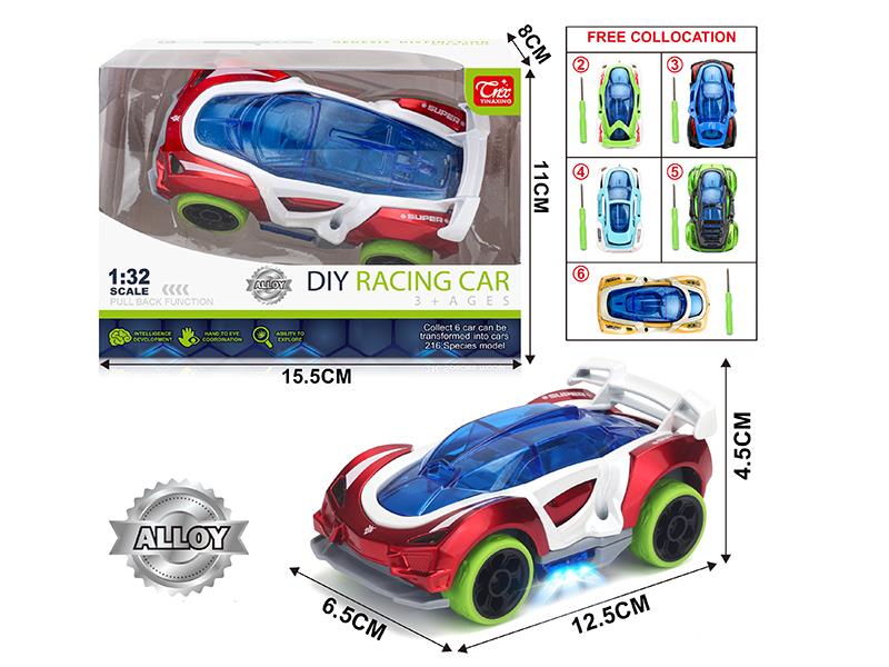 1:32 DIY Pull Back Alloy Racing Car