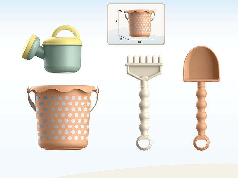 Wheat Stalk Material Sand Bucket Set 4pcs