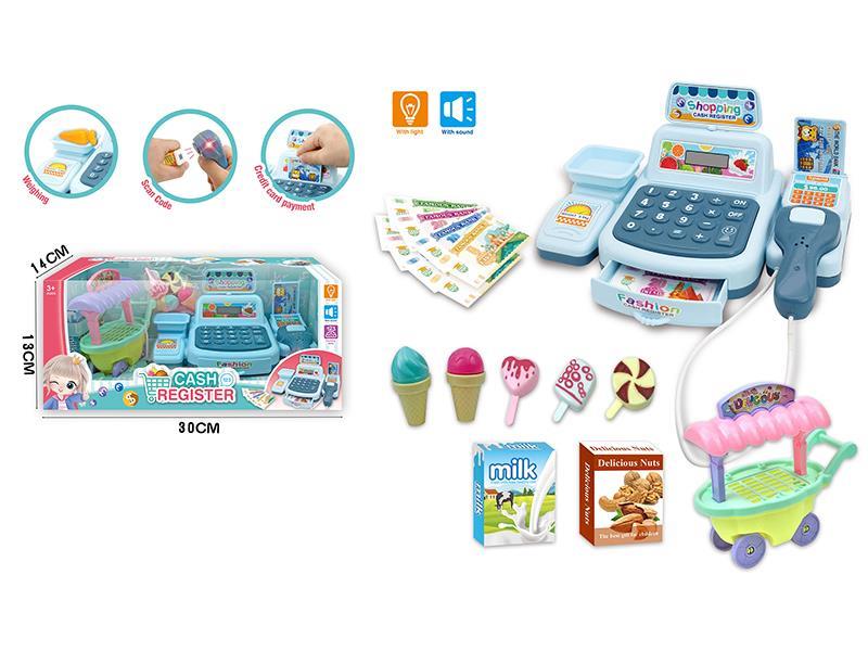 Simulated Cash Register With Light And Sound(Blue)