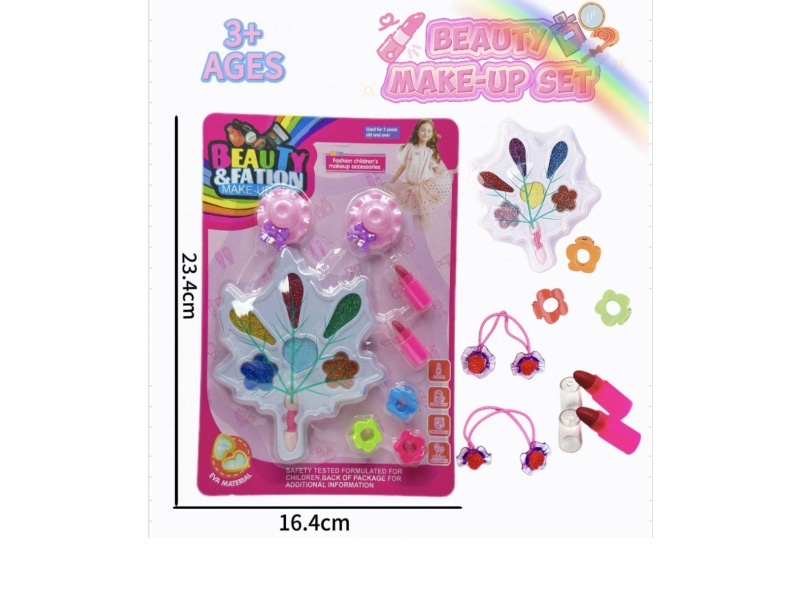 Leaf makeup accessories and toys come with 3 clips +2 hat clips +2 lipsticks