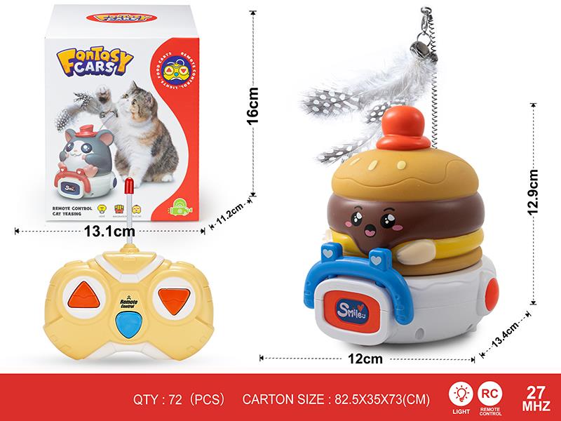 27Mhz 2-Channel Remote Control Cat Teasing Vinyl Hamburger Car(With Lights)