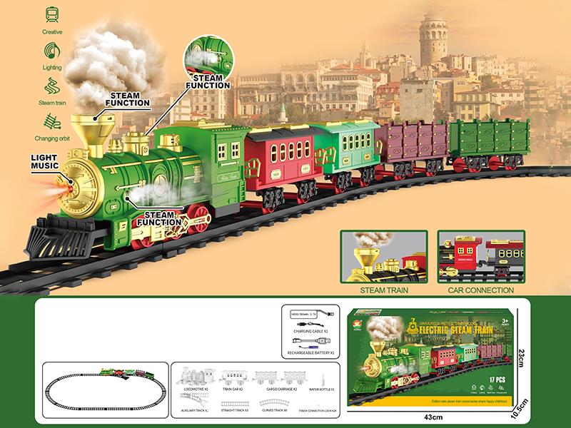 Simulated Retro Train Model Electric Steam Train Track(Charging)