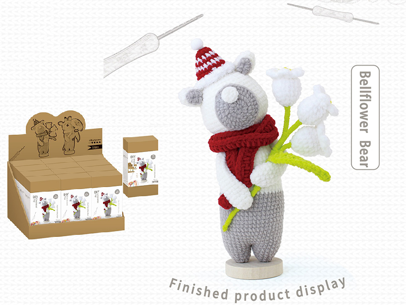 DIY Crochet Toy Bellflower Bear Ornament(Including Making Tools)12pcs