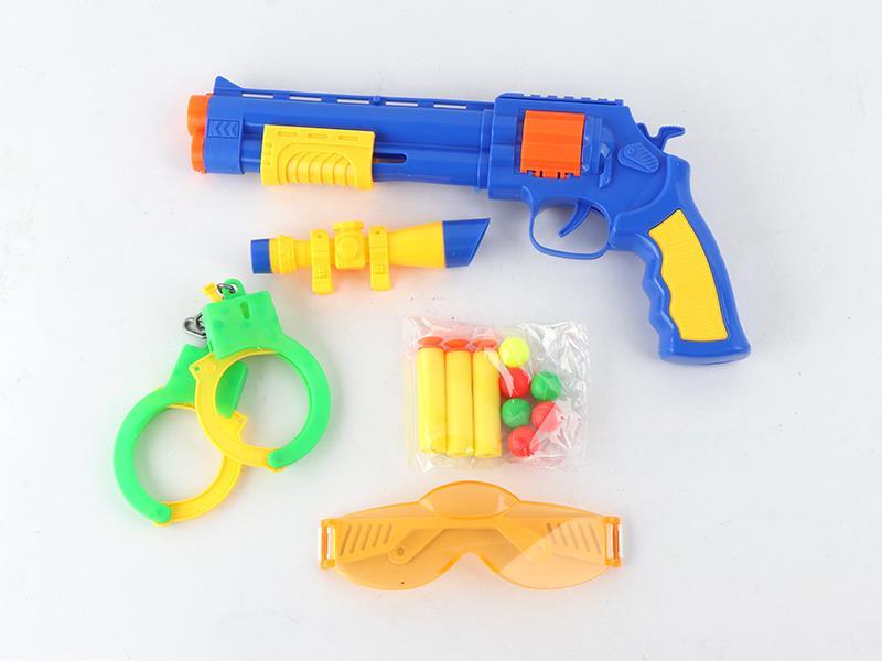 Revolver Soft Bullet Gun+Glasses+Handcuffs