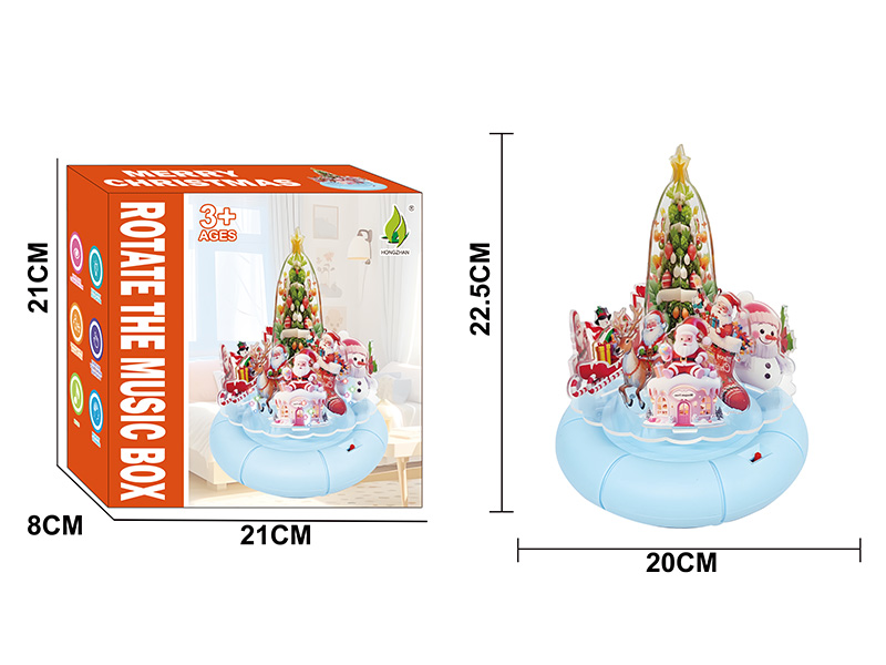 Christmas Rotating Music Box With Light And Music