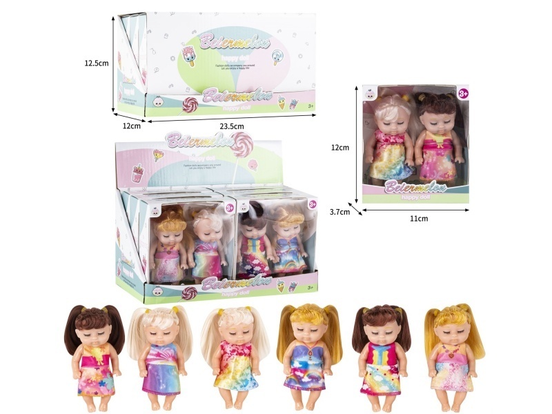 4-Inch Solid 2-Person Sleeping Doll (6 Boxes)