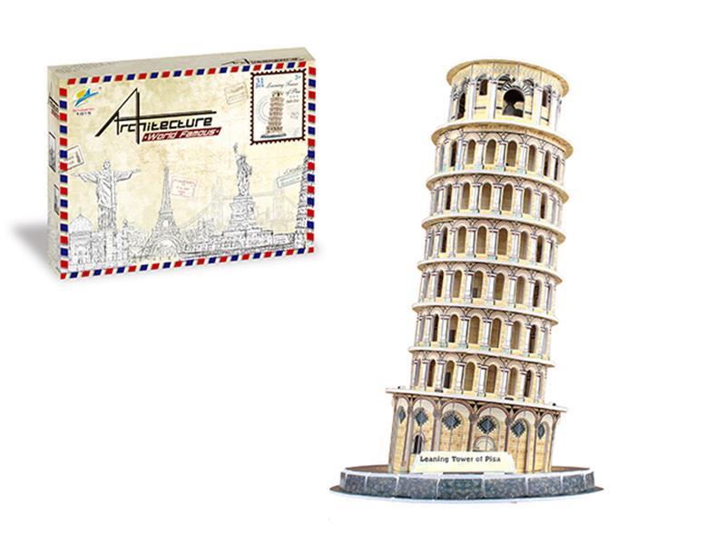 4PCS Italy Leaning Tower Of Pisa 3D Jigsaw Puzzle (English)